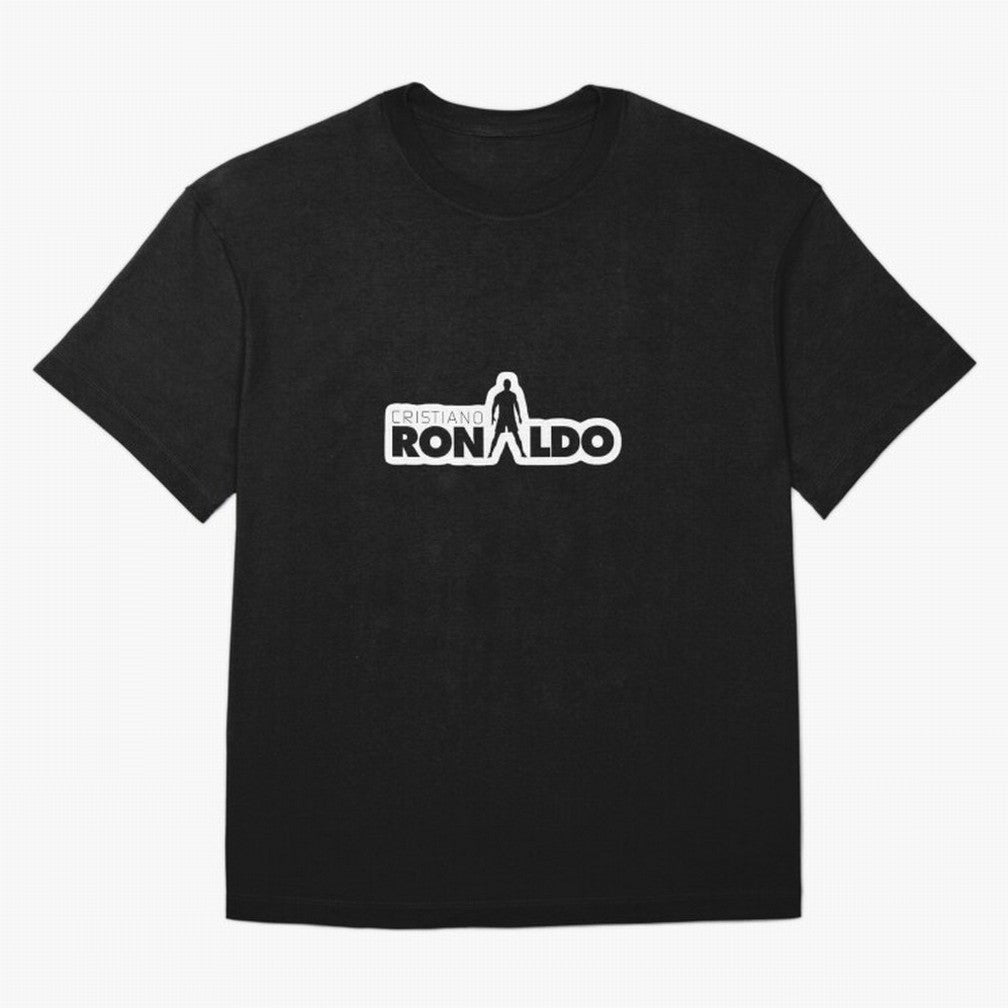 Cristiano Ronaldo Silhouette Typography Design Oversized T-Shirt Celebrate Global Passion for Match Day Hype around FIFA World Cup 2026 Group Stage, Messi, Neymar and Mbappe, Netherlands, Championship Spirit, Famous Goals, Roaring Crowds and