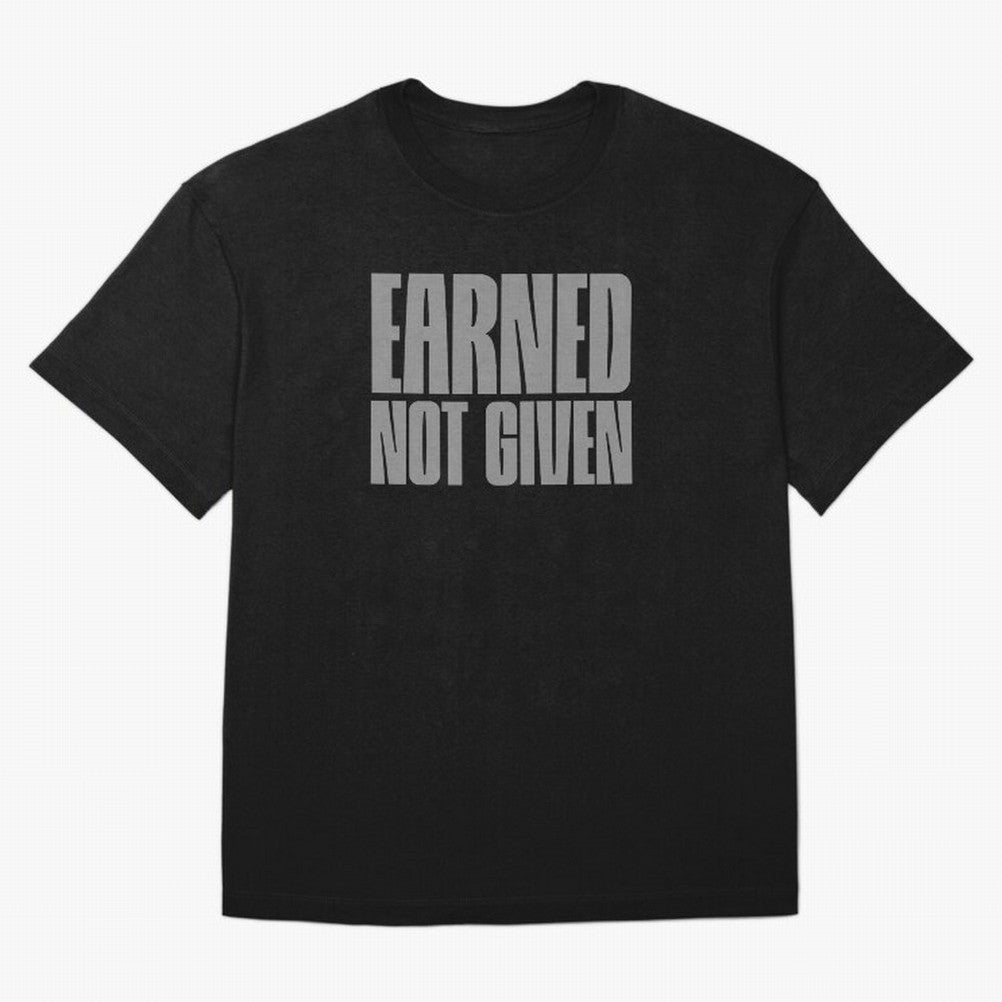 Earned not given grey 2 Oversized T-Shirt Get Ready for FIFA World Cup 2026 for Fans of Haaland and Mbappe and Argentina and Brazil, Bringing Classic Soccer Heritage, Championship Pressure, Fan Loyalty and International Pride; Ideal for Passionate