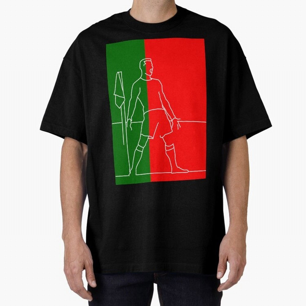 Siuuu! (color) Oversized T-Shirt Refresh FIFA World Cup 2026 for Fans of Haaland and Mbappe and Argentina and Brazil, Bringing Vintage Soccer Flavor, Modern Football Stars, National Flags and Final Night Emotion; Built for Supporters Chasing Trophy