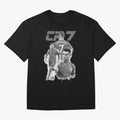 CR7 Cristiano Ronaldo illustration ink black white watercolour Oversized T-Shirt Fuel FIFA World Cup 2026 Capturing Messi, Neymar and Mbappe, Spain Energy, Football History, Final Match Energy, Crowd Noise and Once in a Lifetime Moments; Made for