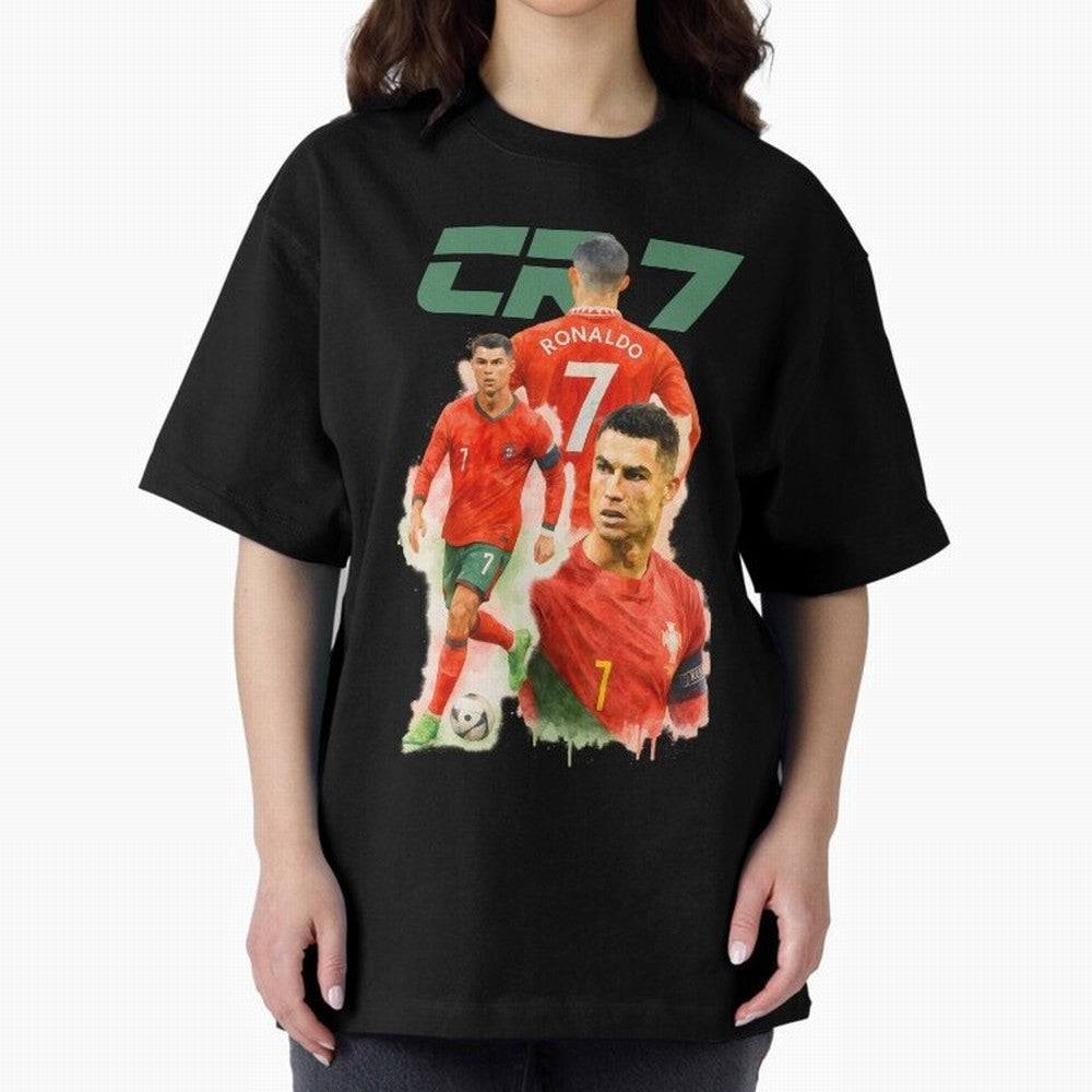 CR7 Cristiano Ronaldo illustration watercolour Oversized T-Shirt Bring Champion Energy into the FIFA World Cup 2026 Journey through Haaland Highlights, Argentina Pride, Football Festival Excitement, Trophy Ambitions, Country Rivalries and Star