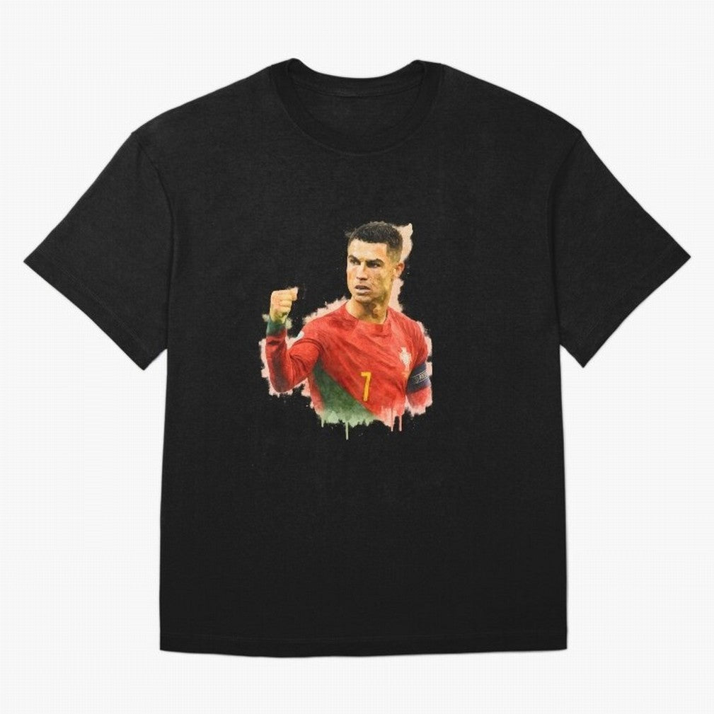 CR7 Cristiano Ronaldo potrait a powerful moment artwork Oversized T-Shirt Bring Retro Soccer Energy to FIFA World Cup 2026 USA Canada Mexico Spirit, Connected to Spain and Netherlands, CR7, Tournament Hype, Historic Matchups, Family Viewing Parties