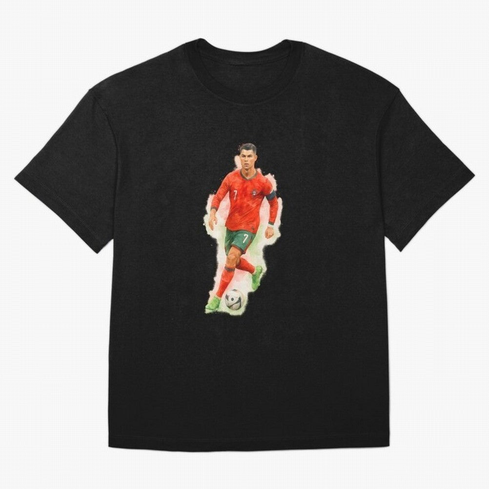 CR7 Cristiano Ronaldo a powerful moment artwork Oversized T-Shirt Show Up for the Glory of FIFA World Cup 2026 USA Canada Mexico Spirit, Connected to Germany, Messi, CR7 and Mbappe, Sports Nostalgia, International Competition, Famous Players and