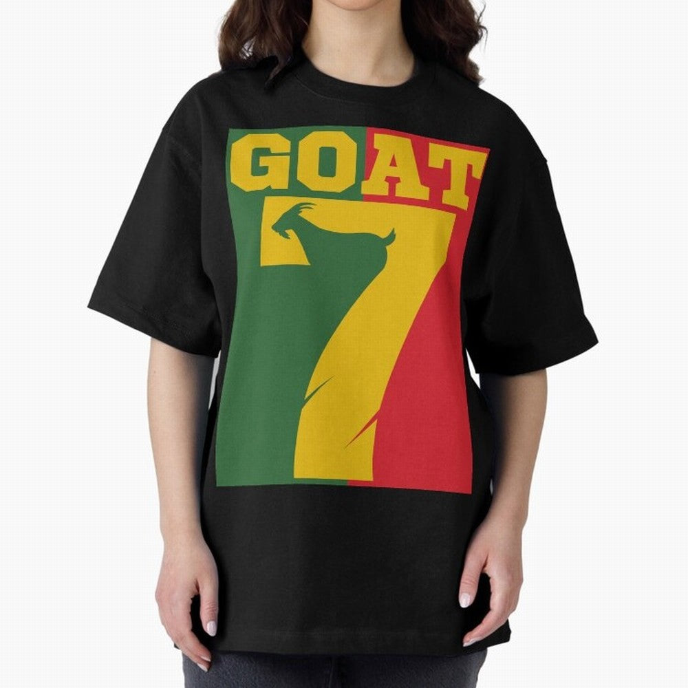 World Cup 2026 The Goat CR 7 Portugal Oversized T-Shirt Back the Journey through Global Football Passion for FIFA World Cup 2026, Inspired by Messi, Neymar and Mbappe, Portugal, Sports Nostalgia, International Competition, Famous Players and