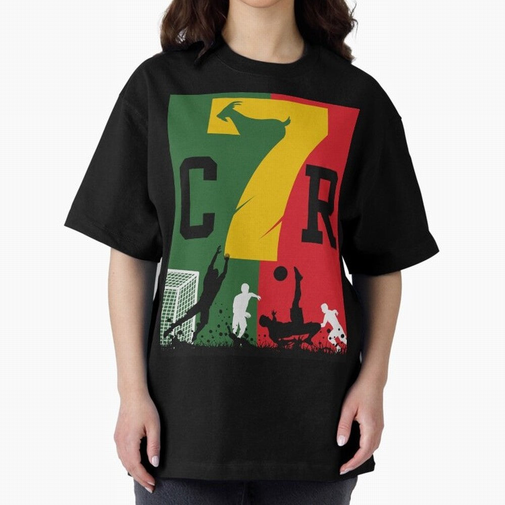 Portugal The Goat CR 7 World Cup 2026 Oversized T-Shirt Celebrate Rivalries and Pride in Match Day Hype around FIFA World Cup 2026 Group Stage, Mbappe and Neymar, Brazil, Sports Nostalgia, International Competition, Famous Players and Unforgettable