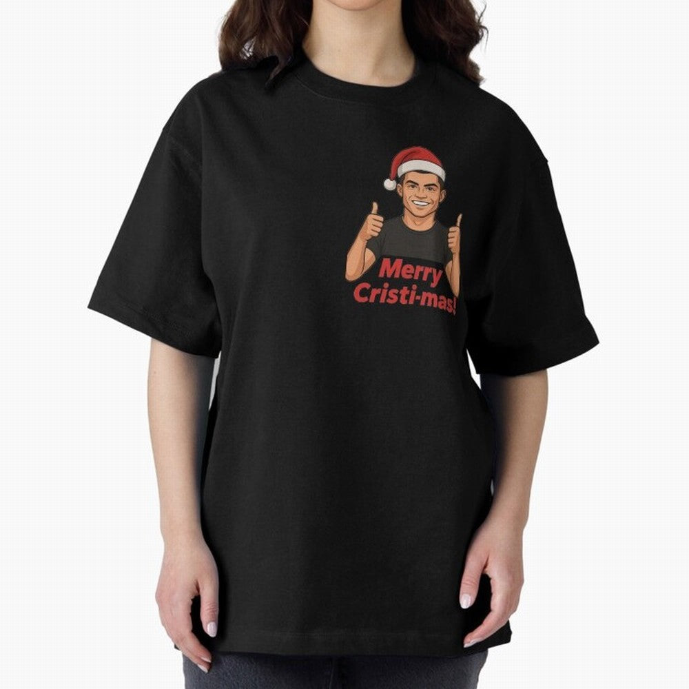 Merry Cristi-mas! CR7 Xmas holiday cheer Oversized T-Shirt Remember FIFA World Cup 2026 Group Stage for Fans of Messi, Neymar and Mbappe and Portugal, Spain and Germany, Bringing Football History, Final Match Energy, Crowd Noise and Once in a