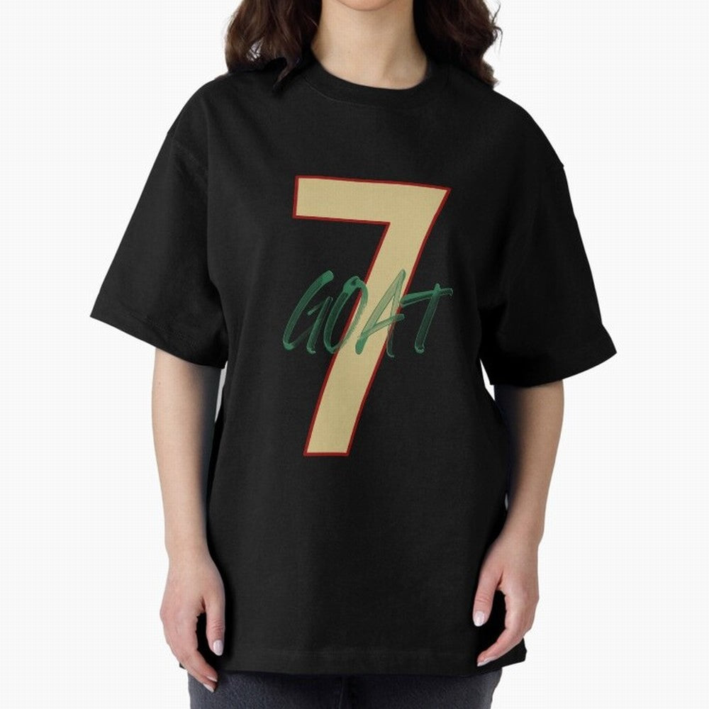 Cristiano Ronaldo 7 GOAT Football Legend Poster Art Oversized T-Shirt Bring a Vintage Feel to the FIFA World Cup 2026 Journey through Neymar, Haaland and Cristiano Ronaldo Highlights, Portugal, Spain and Germany Pride, Fan Favorite Moments,