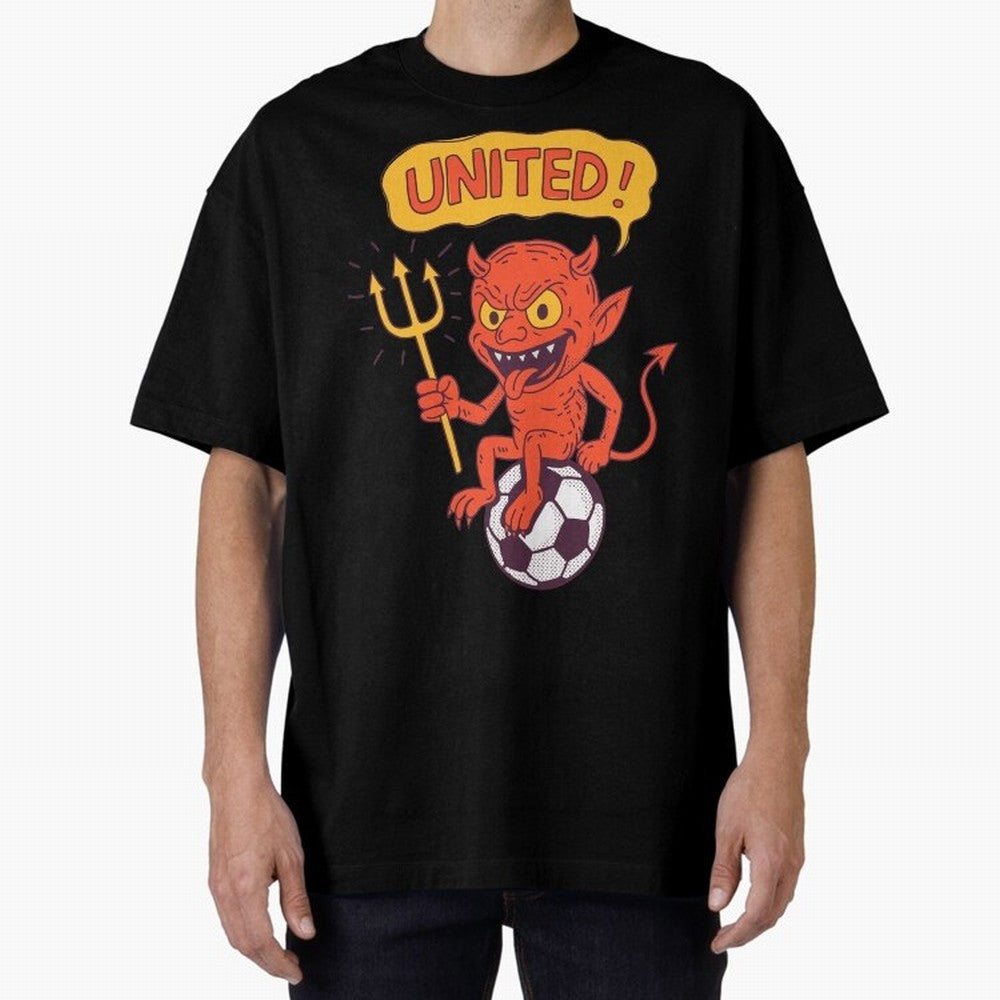 Manchester United The Red Devils Oversized T-Shirt Join the Global Buzz around FIFA World Cup 2026 USA Canada Mexico Spirit, Connected to Argentina, Cristiano Ronaldo, Haaland and CR7, Championship Spirit, Famous Goals, Roaring Crowds and