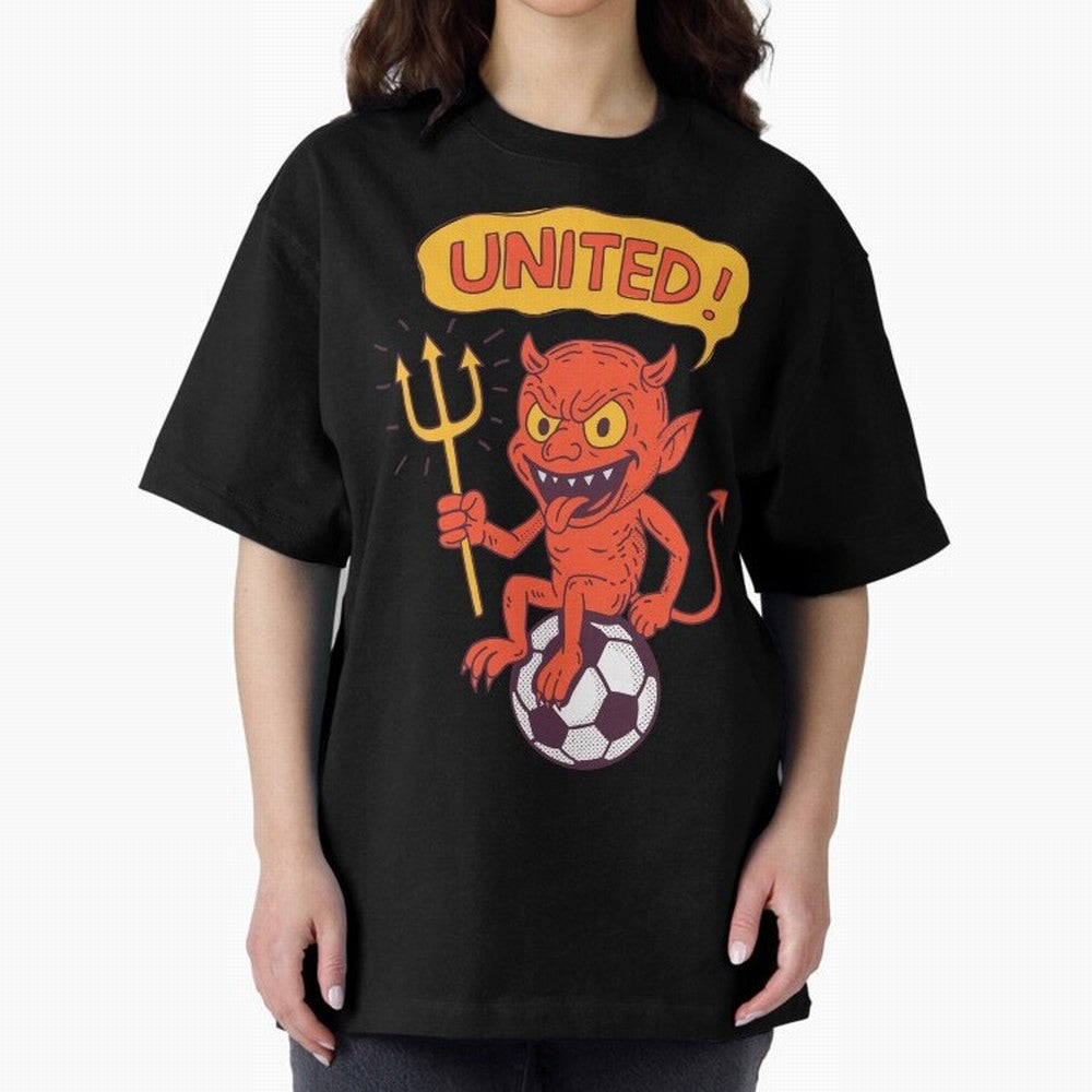 Manchester United The Red Devils Oversized T-Shirt Join the Global Buzz around FIFA World Cup 2026 USA Canada Mexico Spirit, Connected to Argentina, Cristiano Ronaldo, Haaland and CR7, Championship Spirit, Famous Goals, Roaring Crowds and