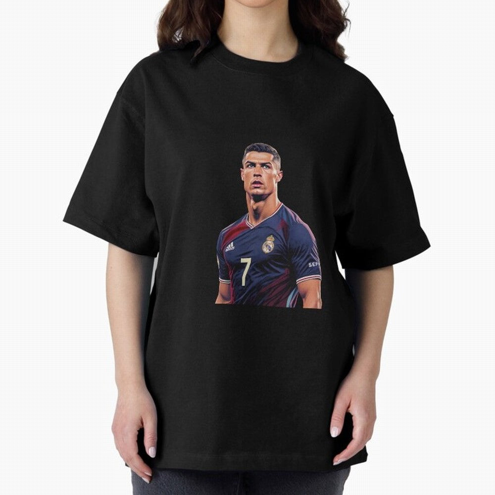 CR7 Siuuu Oversized T-Shirt Celebrate Golden Goal Energy in FIFA World Cup 2026 USA Canada Mexico for Fans of Haaland and Mbappe and Brazil, Portugal and Argentina, Bringing Sports Nostalgia, International Competition, Famous Players and