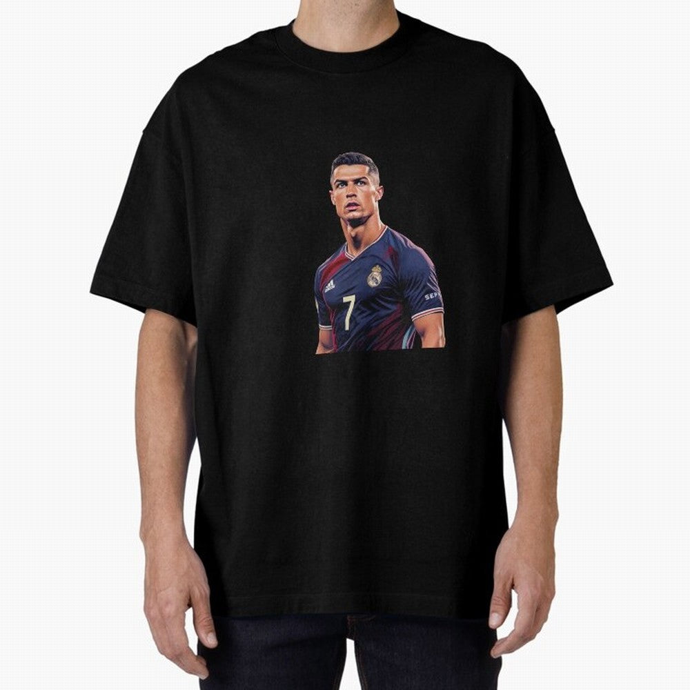 CR7 Siuuu Oversized T-Shirt Celebrate Golden Goal Energy in FIFA World Cup 2026 USA Canada Mexico for Fans of Haaland and Mbappe and Brazil, Portugal and Argentina, Bringing Sports Nostalgia, International Competition, Famous Players and