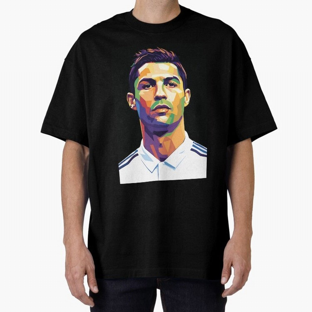 Cristiano Ronaldo Wpap Art Oversized T-Shirt Share the Excitement of Global Football Passion for FIFA World Cup 2026 Group Stage, Built around Neymar, Brazil, Match Day Excitement, Supporter Culture, Golden Goals and Global Football Passion;