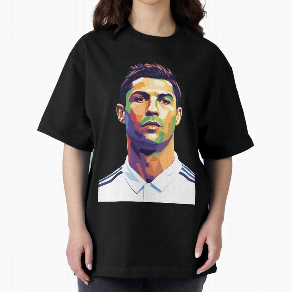 Cristiano Ronaldo Wpap Art Oversized T-Shirt Share the Excitement of Global Football Passion for FIFA World Cup 2026 Group Stage, Built around Neymar, Brazil, Match Day Excitement, Supporter Culture, Golden Goals and Global Football Passion;