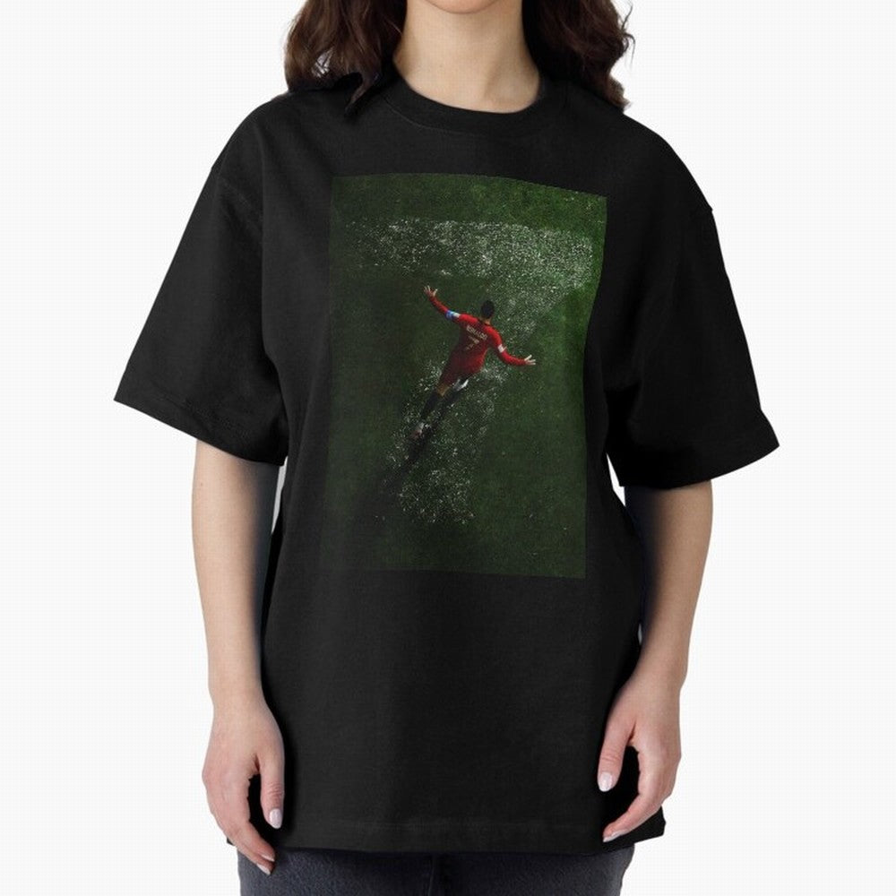 CR7 The G.O.A.T. Football Art - Cristiano Ronaldo Oversized T-Shirt Live the Energy of FIFA World Cup 2026 Group Stage Spirit, Built around England, France and Netherlands, Mbappe and Neymar, Football Festival Excitement, Trophy Ambitions, Country