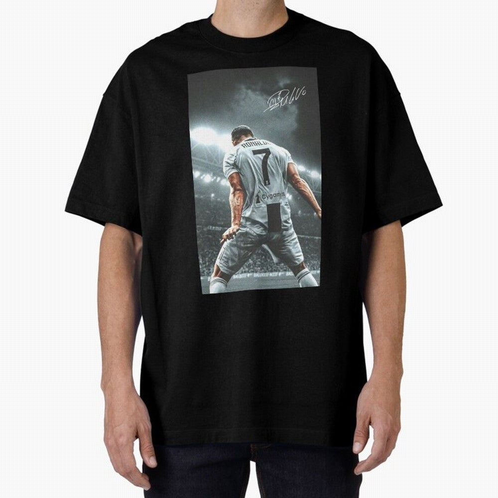 Cristiano Ronaldo Celebration Oversized T-Shirt Experience Global Football Passion for FIFA World Cup 2026 Group Stage, Built around Haaland and Mbappe, Portugal, Championship Spirit, Famous Goals, Roaring Crowds and International Football Unity;
