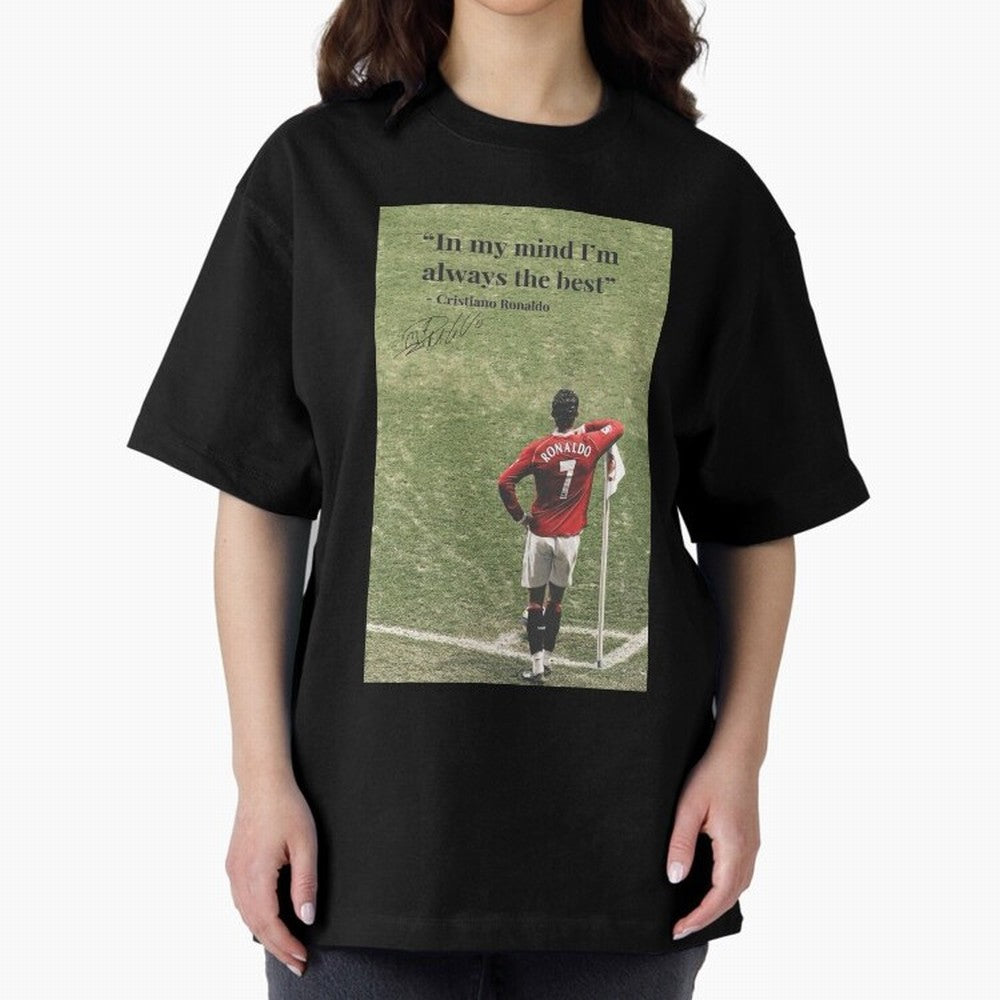 Cristiano Ronaldo Motivation Oversized T-Shirt Embrace Global Football Passion for FIFA World Cup 2026 Group Stage, Connected to Mbappe, Argentina and Brazil, Football Passion, Legendary Performances, Festival Vibes and Supporter Community; Perfect