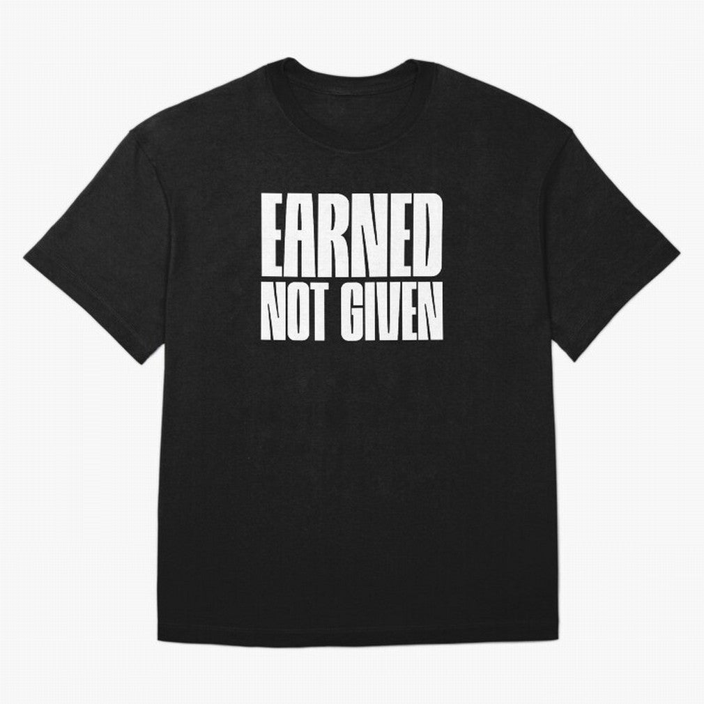 Earned not given white Oversized T-Shirt Step into Global Football Passion for FIFA World Cup 2026 USA Canada Mexico, Highlighting Cristiano Ronaldo, Haaland and CR7, Argentina, France and Brazil, Football History, Final Match Energy, Crowd Noise