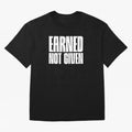 Earned not given white Oversized T-Shirt Step into Global Football Passion for FIFA World Cup 2026 USA Canada Mexico, Highlighting Cristiano Ronaldo, Haaland and CR7, Argentina, France and Brazil, Football History, Final Match Energy, Crowd Noise