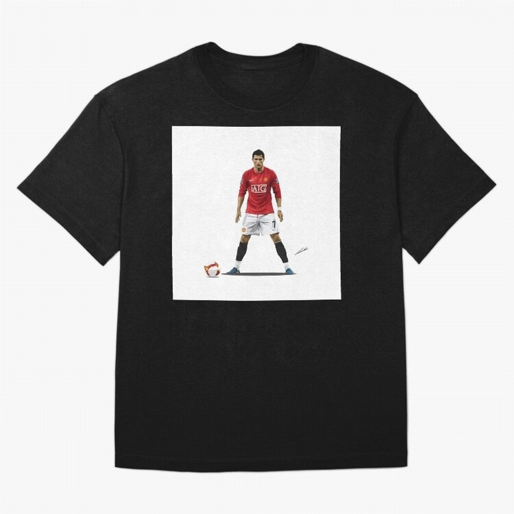 Cristiano Ronaldo CR7 Man Utd Oversized T-Shirt Join the Countdown to FIFA World Cup 2026 USA Canada Mexico for Fans of CR7 and Brazil, Bringing Vintage Soccer Flavor, Modern Football Stars, National Flags and Final Night Emotion; Made for Die Hard