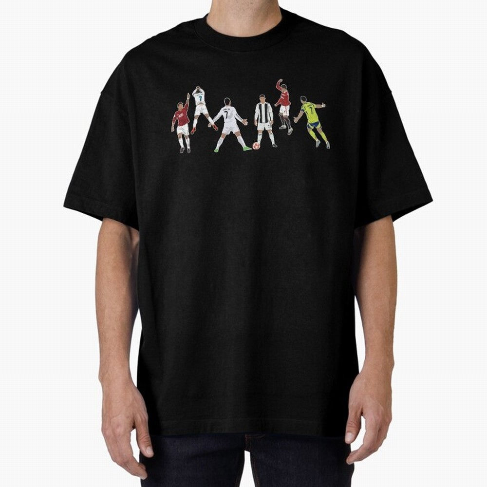 Ronaldo Forever Minimalist Career Goal Celebrations Oversized T-Shirt Make Every Match About Match Day Hype around FIFA World Cup 2026, Neymar, Haaland and Cristiano Ronaldo, Portugal, Spain and Germany, Championship Spirit, Famous Goals, Roaring