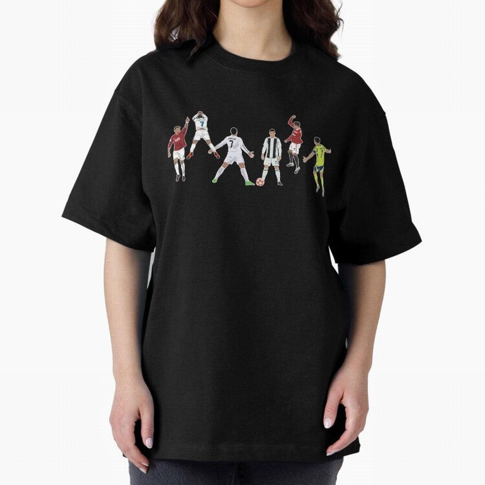 Ronaldo Forever Minimalist Career Goal Celebrations Oversized T-Shirt Make Every Match About Match Day Hype around FIFA World Cup 2026, Neymar, Haaland and Cristiano Ronaldo, Portugal, Spain and Germany, Championship Spirit, Famous Goals, Roaring