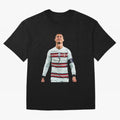Cristiano Ronaldo Design Oversized T-Shirt Celebrate the Magic of the FIFA World Cup 2026 Journey through CR7 and Messi Highlights, Brazil Pride, Vintage Soccer Flavor, Modern Football Stars, National Flags and Final Night Emotion; Made for Die