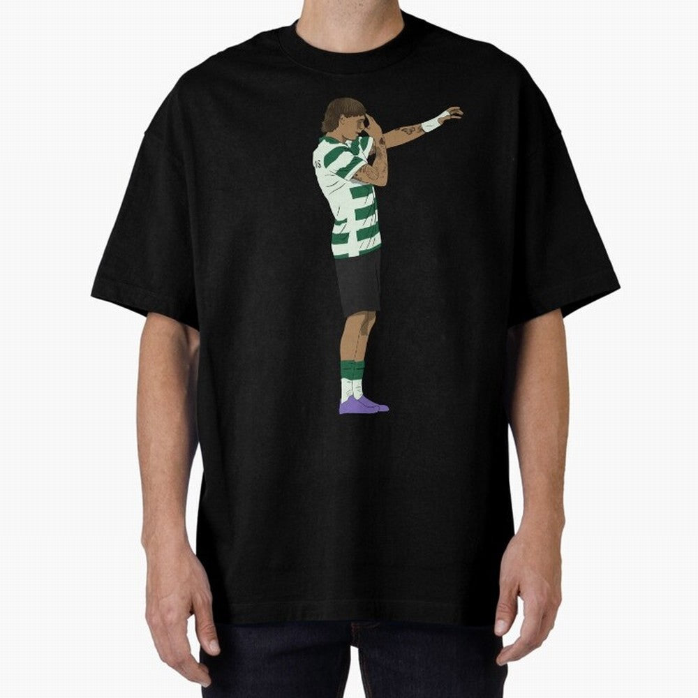 Ricardo Mangas Sporting Goal Celebration Minimalist Oversized T-Shirt Celebrate Every Goal in FIFA World Cup 2026 Spirit, Made for Germany, Haaland and Mbappe, Classic Soccer Heritage, Championship Pressure, Fan Loyalty and International Pride;