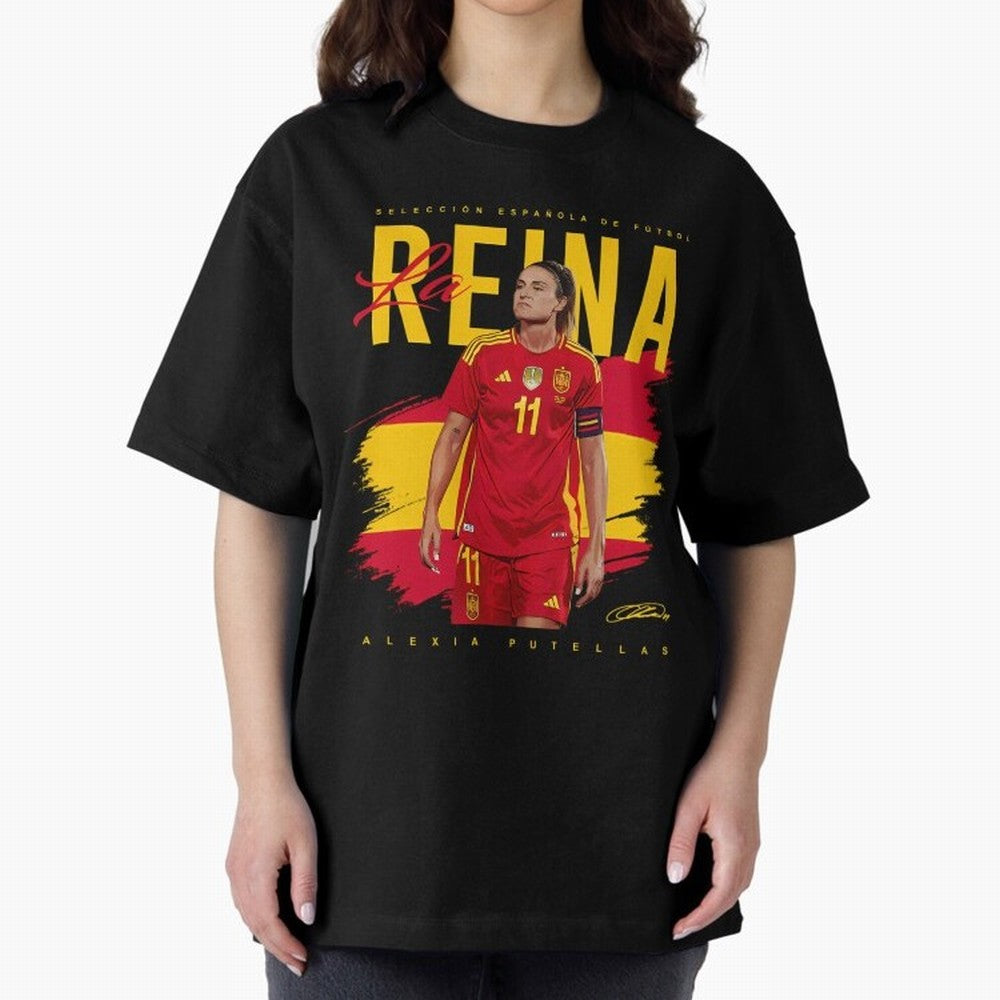 Alexia Putellas Oversized T-Shirt Celebrate National Team Dreams in Global Football Passion for FIFA World Cup 2026, Celebrating Haaland and Mbappe, France and Portugal, Stadium Memories, Football Loyalty, International Chants and Championship