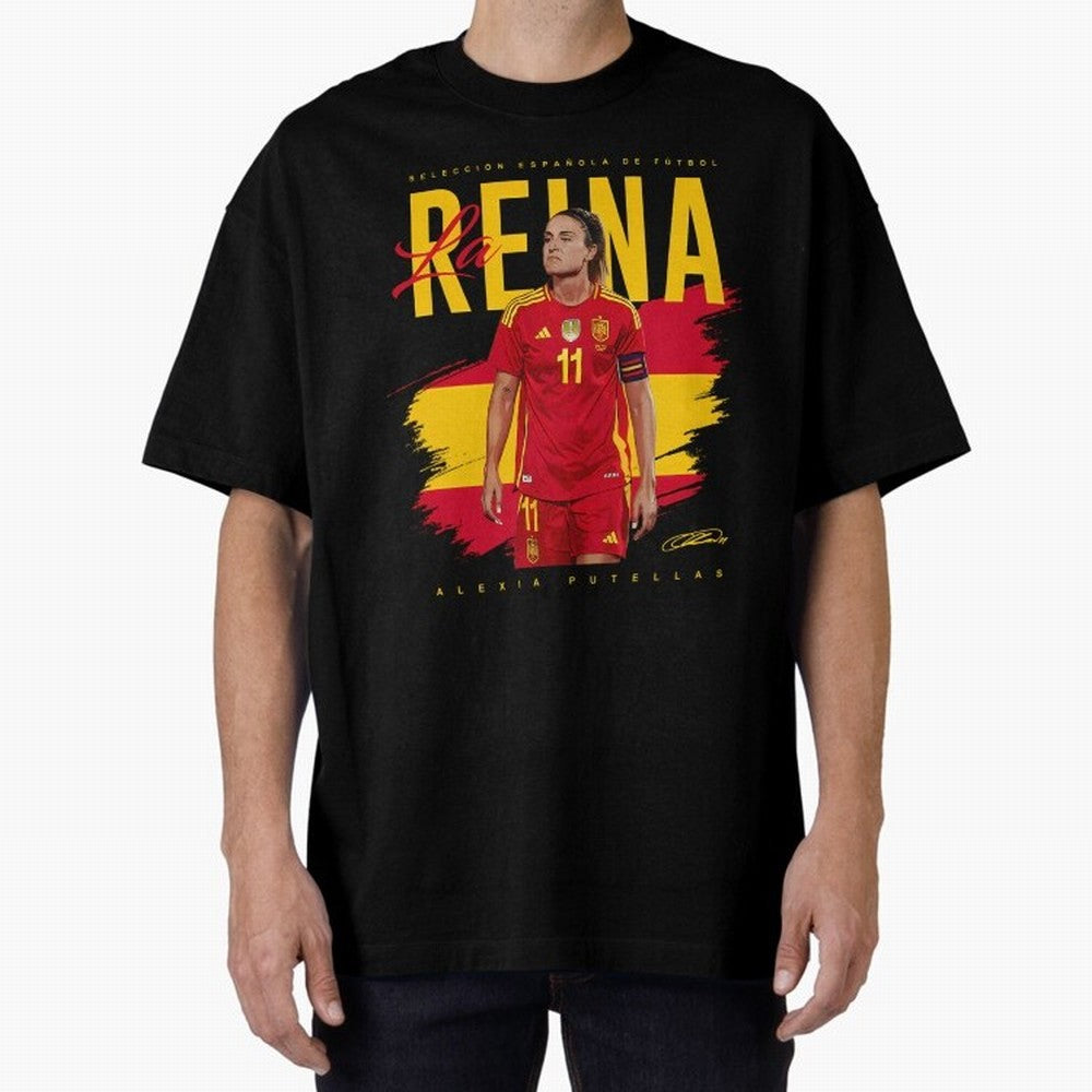 Alexia Putellas Oversized T-Shirt Celebrate National Team Dreams in Global Football Passion for FIFA World Cup 2026, Celebrating Haaland and Mbappe, France and Portugal, Stadium Memories, Football Loyalty, International Chants and Championship