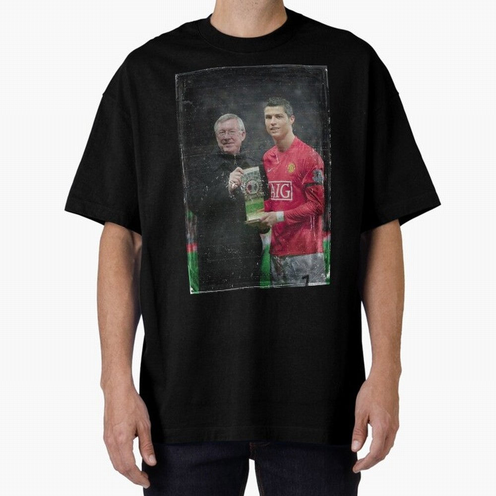 Cristiano Ronaldo and Sir Alex Ferguson Oversized T-Shirt Celebrate the FIFA World Cup 2026 Journey through Mbappe and Neymar Highlights, Brazil, Portugal and Argentina Pride, Match Day Excitement, Supporter Culture, Golden Goals and Global