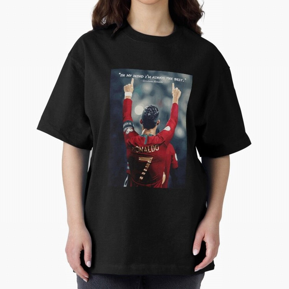Cristiano Ronaldo Oversized T-Shirt Spotlight Global Football Passion for FIFA World Cup 2026 Group Stage, Featuring Cristiano Ronaldo, Haaland and CR7, Brazil, Tournament Hype, Historic Matchups, Family Viewing Parties and Global Sports Pride;