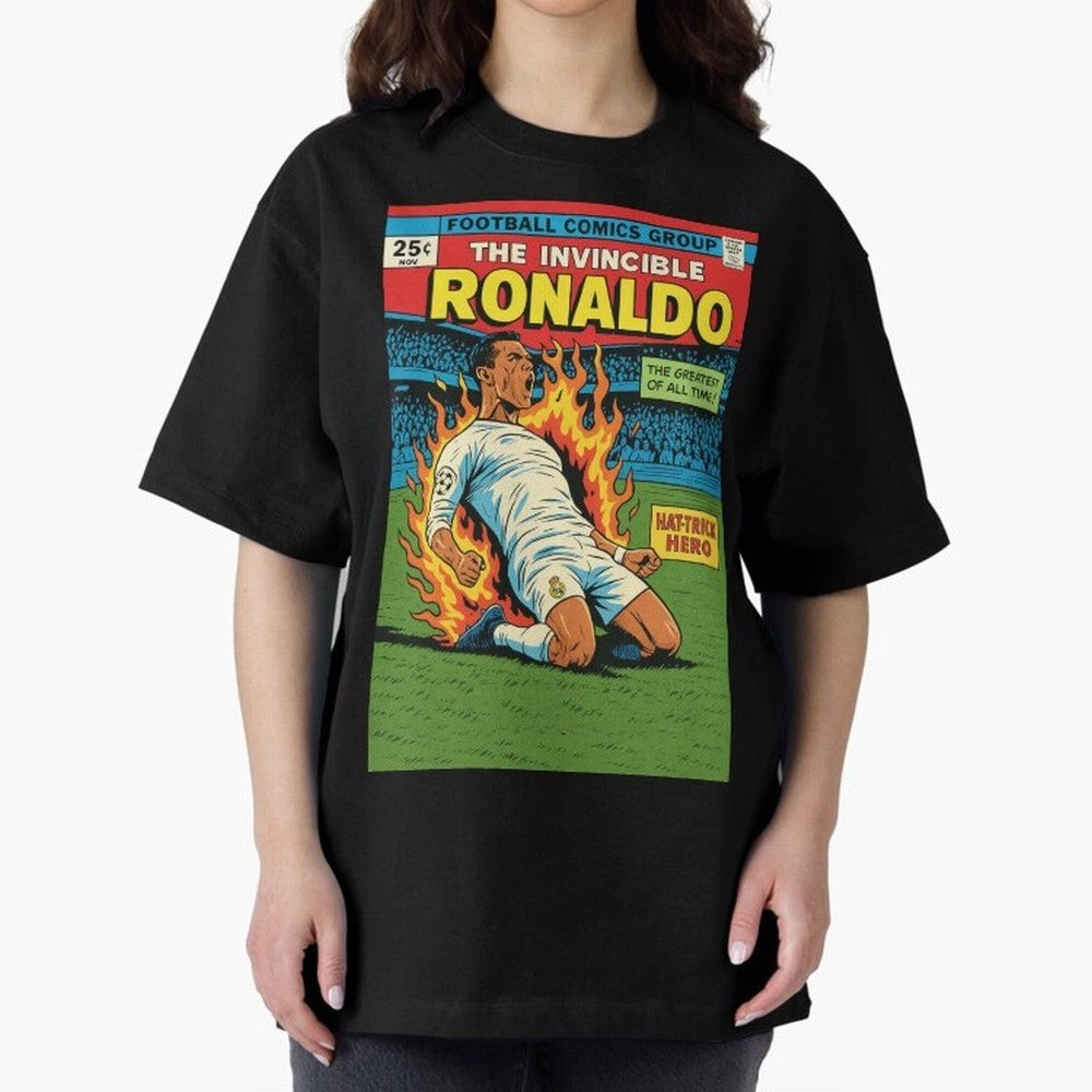 CR7 Comic Oversized T-Shirt Show Your Stadium Side during Match Day Hype around FIFA World Cup 2026, Mbappe, Brazil, Portugal and Argentina, Football Passion, Legendary Performances, Festival Vibes and Supporter Community; Ideal for Fans Who Follow