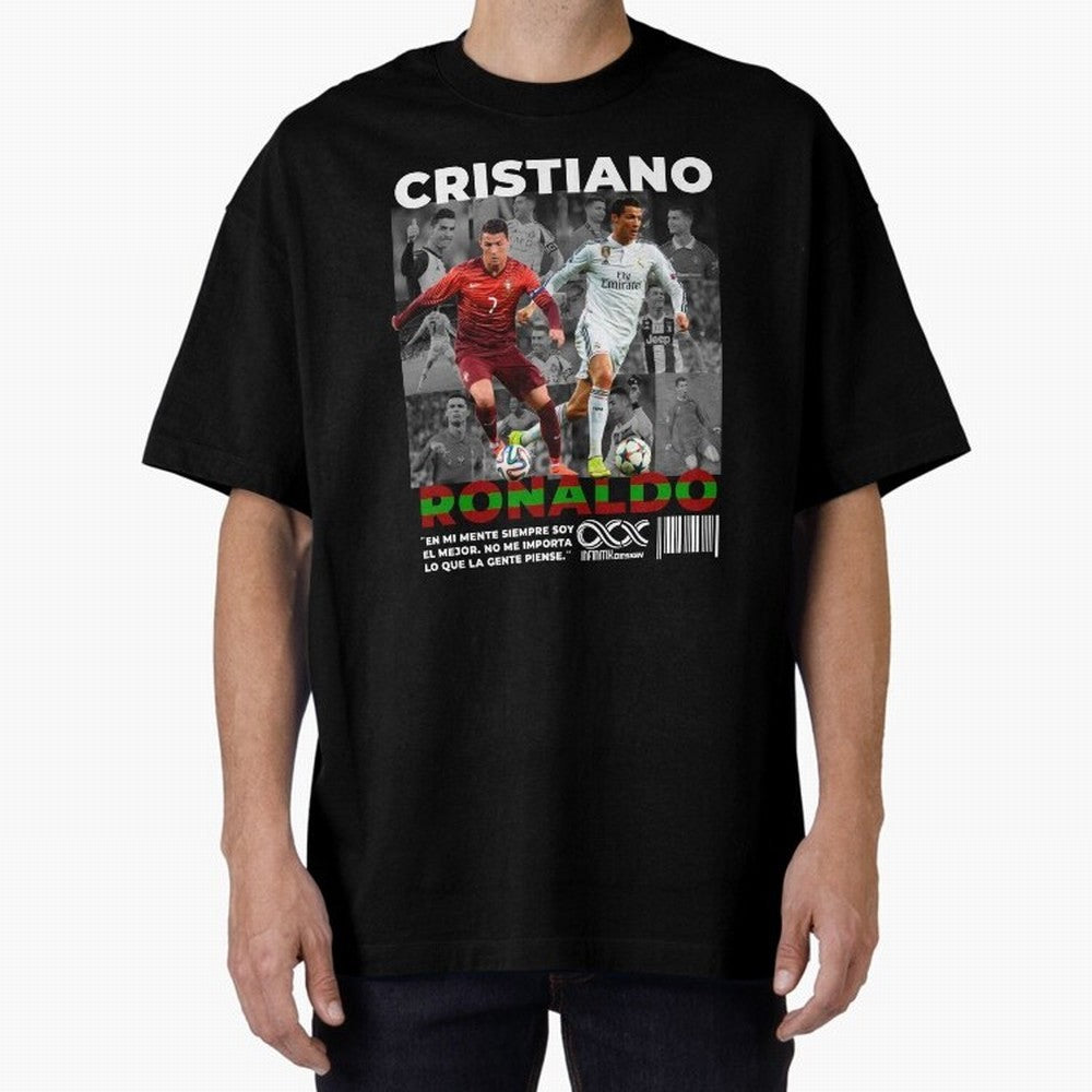 Cristiano Ronaldo Collage Oversized T-Shirt Wear the Spirit of FIFA World Cup 2026 USA Canada Mexico Spirit, Driven by Netherlands, Cristiano Ronaldo, Haaland and CR7, Classic Soccer Heritage, Championship Pressure, Fan Loyalty and International