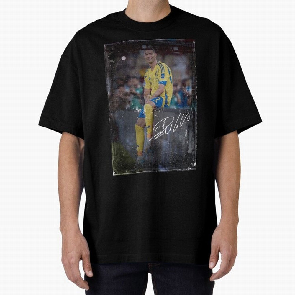 Cristiano Ronaldo Oversized T-Shirt Create FIFA World Cup 2026 Group Stage for Fans of Mbappe and Portugal, Spain and Germany, Bringing Retro Football Energy, Iconic Rivalries, Trophy Chase Drama and Stadium Atmosphere; Ideal for Passionate Fans