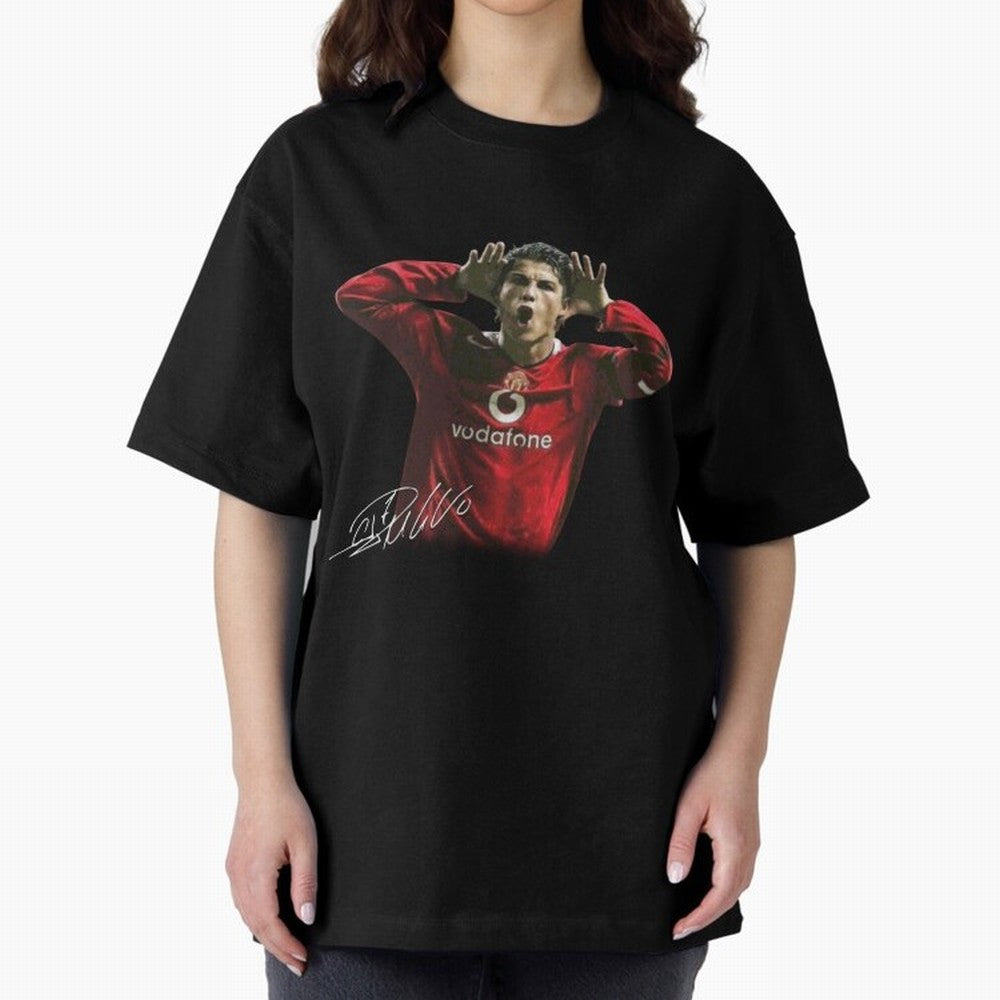Cristiano Ronaldo T-Shirt Young Manchester Ronaldo - Celebration Oversized T-Shirt Bring Champion Energy into Global Football Passion for FIFA World Cup 2026 Group Stage, Featuring Cristiano Ronaldo, Haaland and CR7, Spain, Champion Mindset, Group