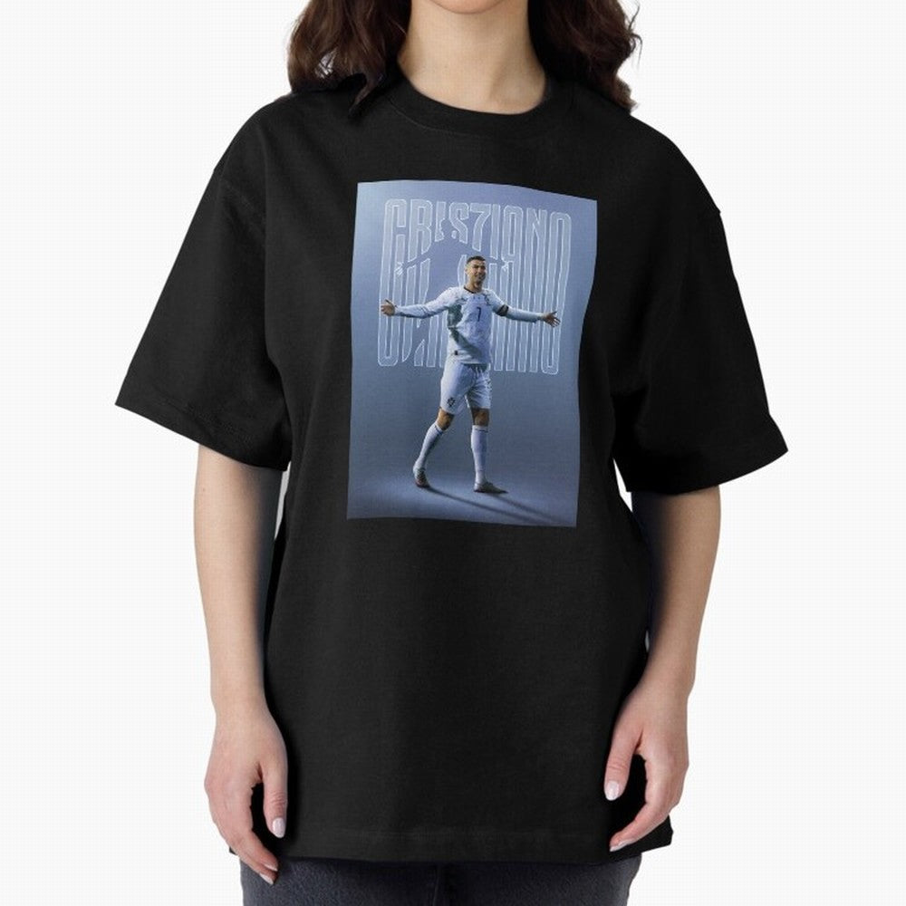 Football Royalty: Cristiano Ronaldo Oversized T-Shirt Celebrate FIFA World Cup 2026 USA Canada Mexico for Fans of Messi and Cristiano Ronaldo and Argentina and Brazil, Bringing Football Passion, Legendary Performances, Festival Vibes and Supporter