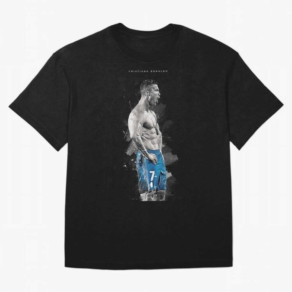 Abstract Football Player Celebration Artwork For Men And Gift For Soccer Fans Oversized T-Shirt Mark FIFA World Cup 2026 Spirit, Celebrating England, France and Netherlands, Messi, CR7 and Mbappe, Goal Celebration Energy, Supporter Heritage,
