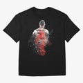 Abstract Football Player Portrait Retro Poster Art For Men, Gift For Soccer Fans Oversized T-Shirt Capture FIFA World Cup 2026 Group Stage with Haaland and Mbappe, France Energy, Championship Spirit, Famous Goals, Roaring Crowds and International