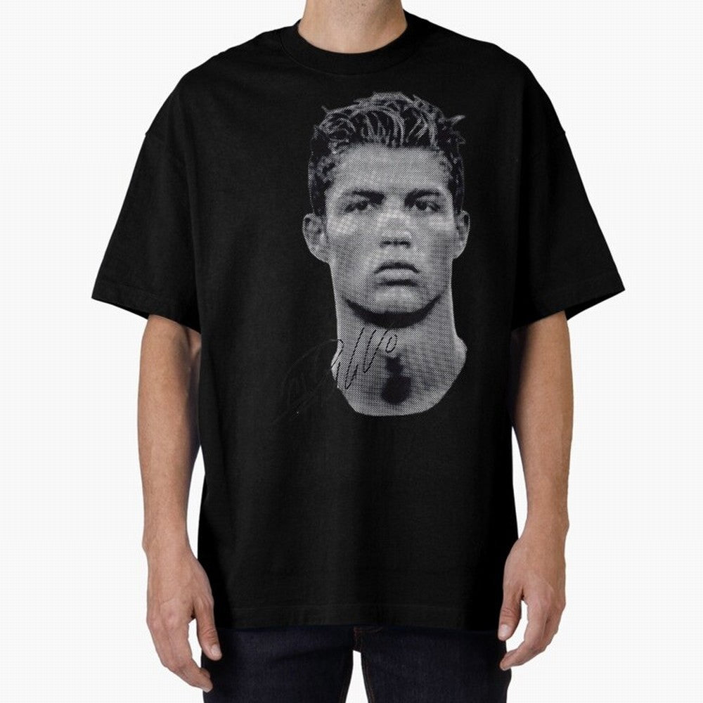 Retro Football Legend Portrait Illustration For Men And Gift For Soccer Fans Oversized T-Shirt Discover Match Day Hype around FIFA World Cup 2026 USA Canada Mexico, Messi, CR7 and Mbappe, Argentina and Brazil, Game Day Rituals, Football Legends,