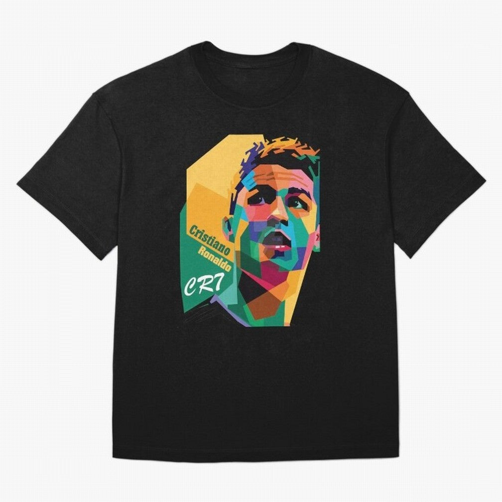 CR7 Pop Art Cristiano Ronaldo Design For Football Fans Gift For Soccer Lovers Oversized T-Shirt Celebrate National Team Dreams in the FIFA World Cup 2026 Group Stage Journey through CR7 and Messi Highlights, England and Germany Pride, Champion