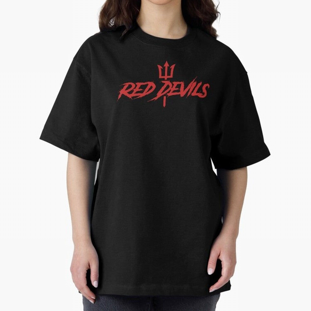Red Devils Oversized T-Shirt Stand with Match Day Hype around FIFA World Cup 2026 Group Stage, Messi and Cristiano Ronaldo, England, Fan Favorite Moments, National Team Passion, Big Match Drama and Soccer History; Ideal for Passionate Fans Who Love