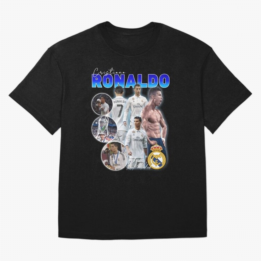 CR7 Real Madrid Poster ¨C For Football Fans and Gift For Ronaldo Supporters Oversized T-Shirt Represent the FIFA World Cup 2026 USA Canada Mexico Journey through Cristiano Ronaldo Highlights, Argentina and Brazil Pride, Goal Celebration Energy,