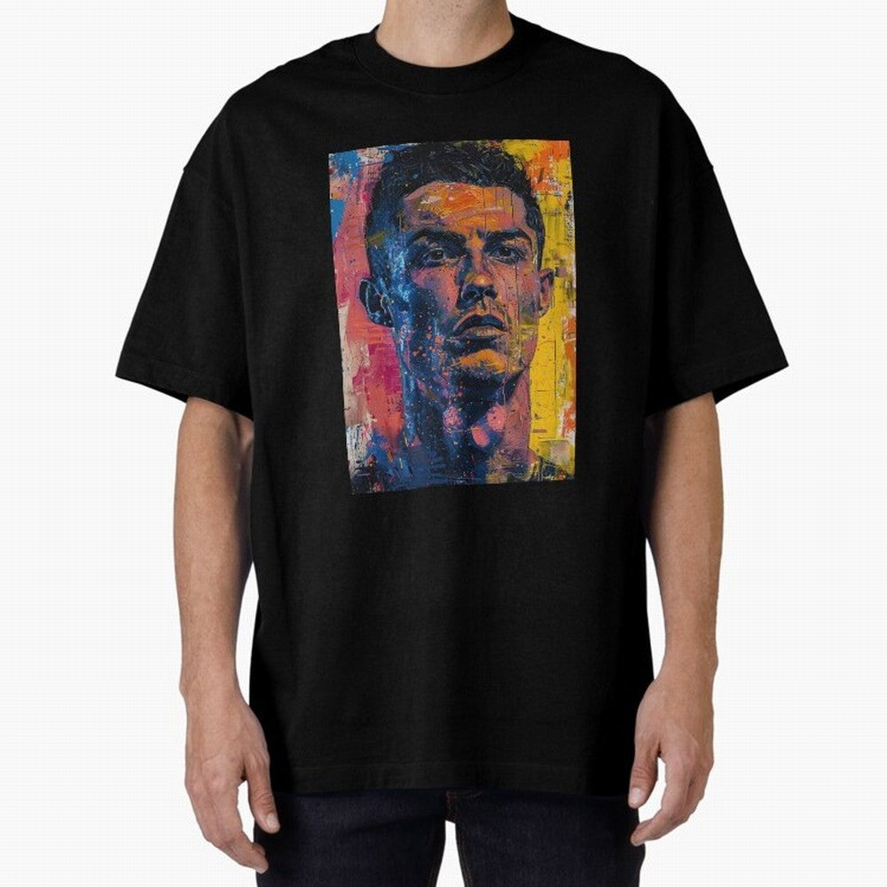 Cristiano Ronaldo illustration Oversized T-Shirt Follow the Final Road of Match Day Hype around FIFA World Cup 2026, Cristiano Ronaldo, Haaland and CR7, Netherlands, Sports Nostalgia, International Competition, Famous Players and Unforgettable