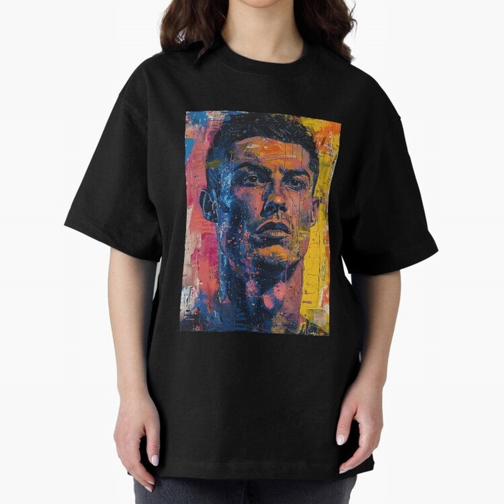 Cristiano Ronaldo illustration Oversized T-Shirt Follow the Final Road of Match Day Hype around FIFA World Cup 2026, Cristiano Ronaldo, Haaland and CR7, Netherlands, Sports Nostalgia, International Competition, Famous Players and Unforgettable