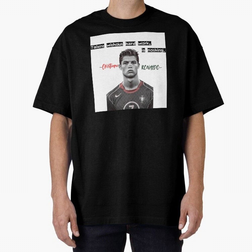 Cristiano Ronaldo - Dedication | NextLevel Motivation white Oversized T-Shirt Make Every Match About the FIFA World Cup 2026 Group Stage Journey through Messi, CR7 and Mbappe Highlights, France and Portugal Pride, Vintage Soccer Flavor, Modern