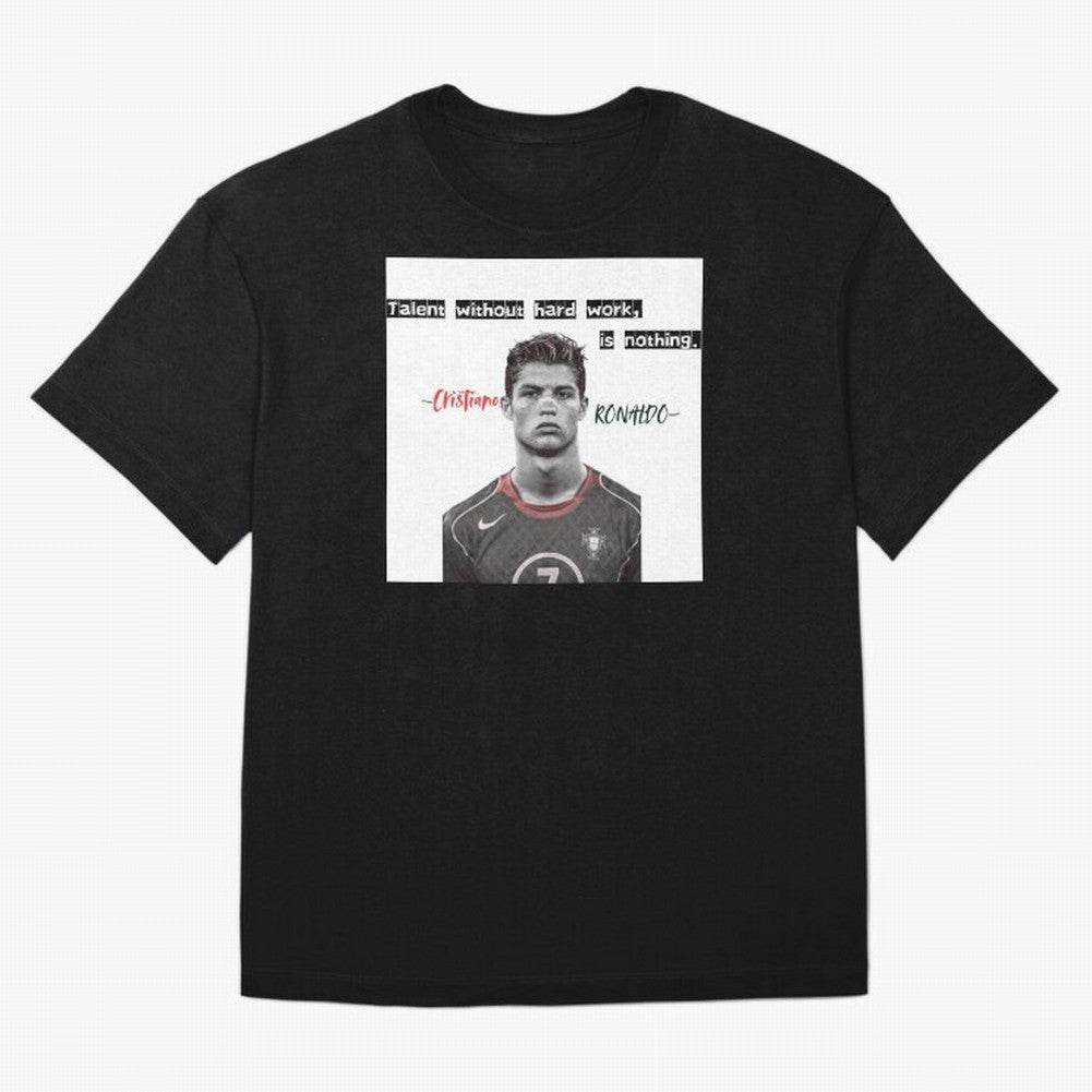 Cristiano Ronaldo - Dedication | NextLevel Motivation white Oversized T-Shirt Make Every Match About the FIFA World Cup 2026 Group Stage Journey through Messi, CR7 and Mbappe Highlights, France and Portugal Pride, Vintage Soccer Flavor, Modern