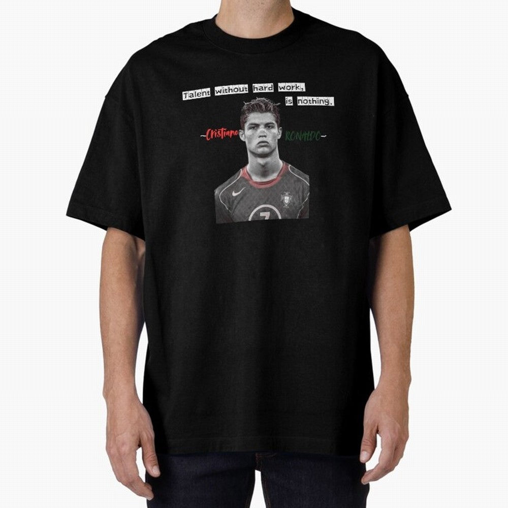 Cristiano Ronaldo - Dedication | NextLevel Motivation Oversized T-Shirt Wear the Spirit of the FIFA World Cup 2026 USA Canada Mexico Journey through Cristiano Ronaldo, Haaland and CR7 Highlights, Portugal Pride, Match Day Excitement, Supporter