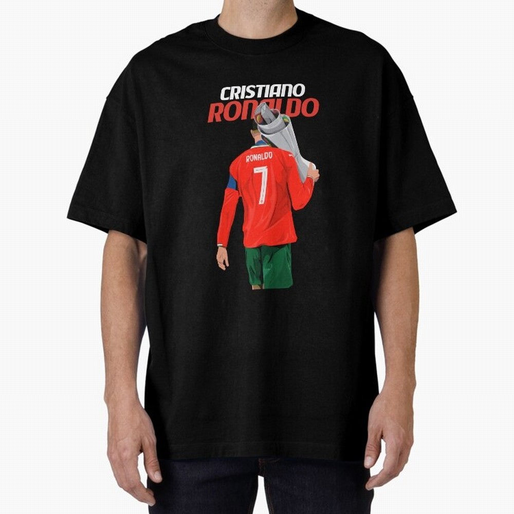 Cristiano Ronaldo Win Oversized T-Shirt Celebrate Global Passion for Match Day Hype around FIFA World Cup 2026 USA Canada Mexico, Haaland and Mbappe, England and Germany, Global Supporter Spirit, Legendary Goals, National Colors and Tournament