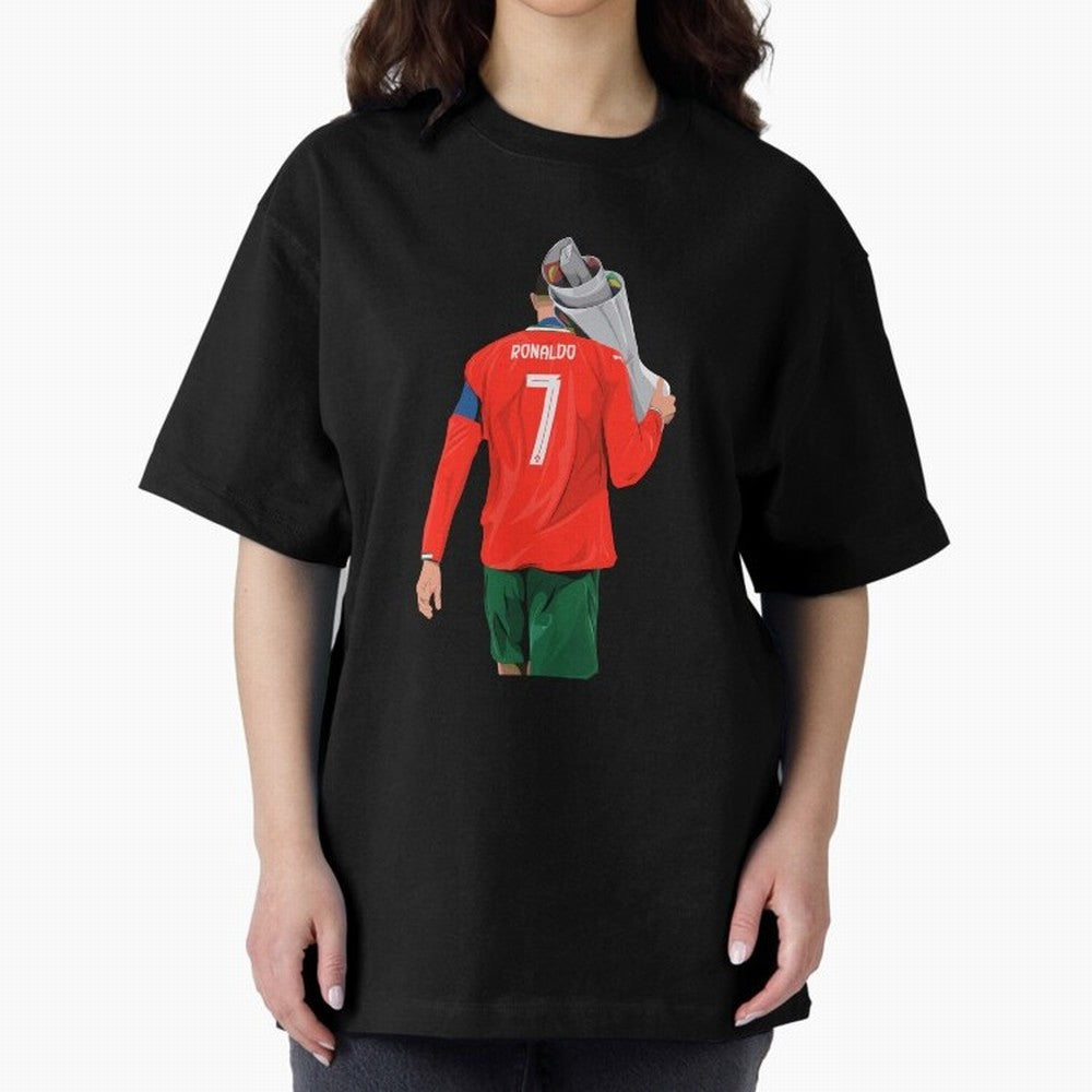 Cristiano Ronaldo Campion Oversized T-Shirt Treasure the FIFA World Cup 2026 Group Stage Journey through Neymar Highlights, Brazil Pride, Sports Nostalgia, International Competition, Famous Players and Unforgettable Victories; Great for Supporters
