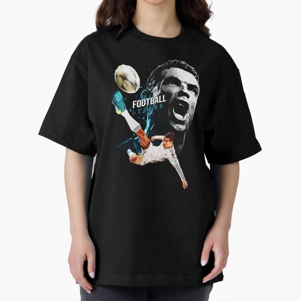 Cristiano Ronaldo Oversized T-Shirt Feel the Roar of Match Day Hype around FIFA World Cup 2026, Messi and Cristiano Ronaldo, England and Germany, Sports Nostalgia, International Competition, Famous Players and Unforgettable Victories; Made for